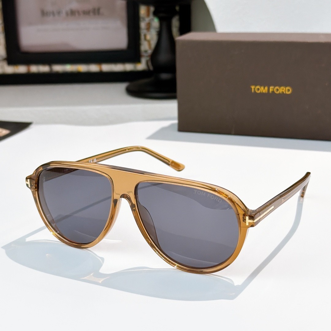 Tom Ford Marcus Sunglasses TF1023 48N Amber/Gray 58-15-145mm With Case New