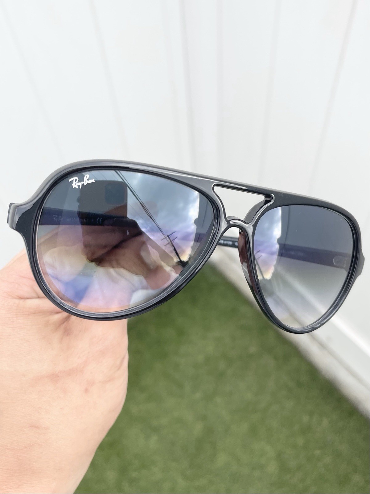 NEW Authentic Ray-Ban Cats 5000 RB4125 4125 Black Gradient 601/32 Size 59/13