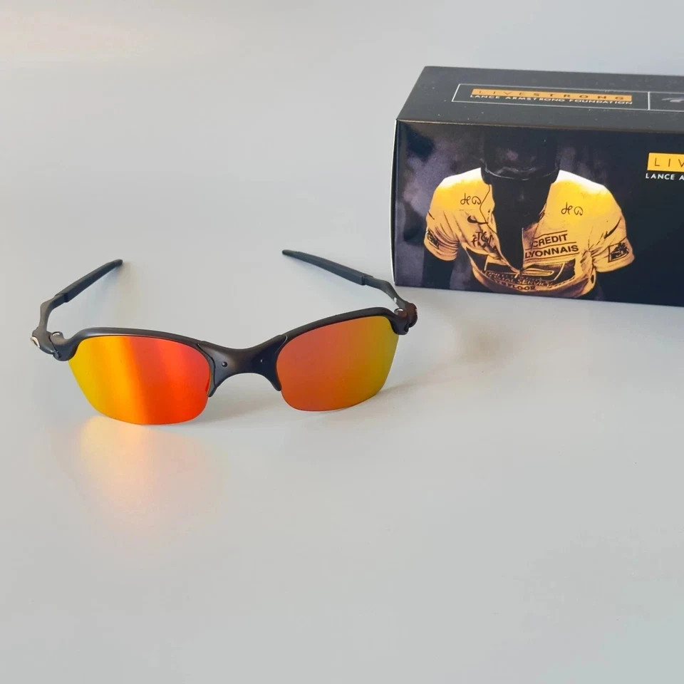 Oakley Romeo 2 Sunglasses Metal Frame Red Lens Made In USA