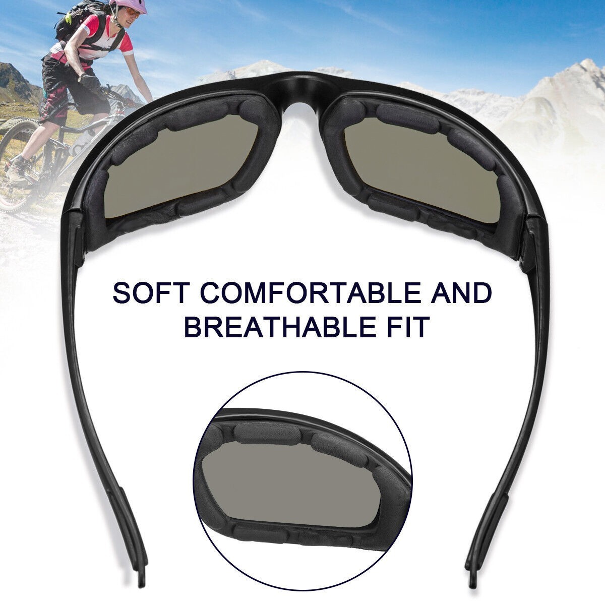 Transitional Motorcycle Sunglasses Photochromic Day Night Wind Resistant Glasses