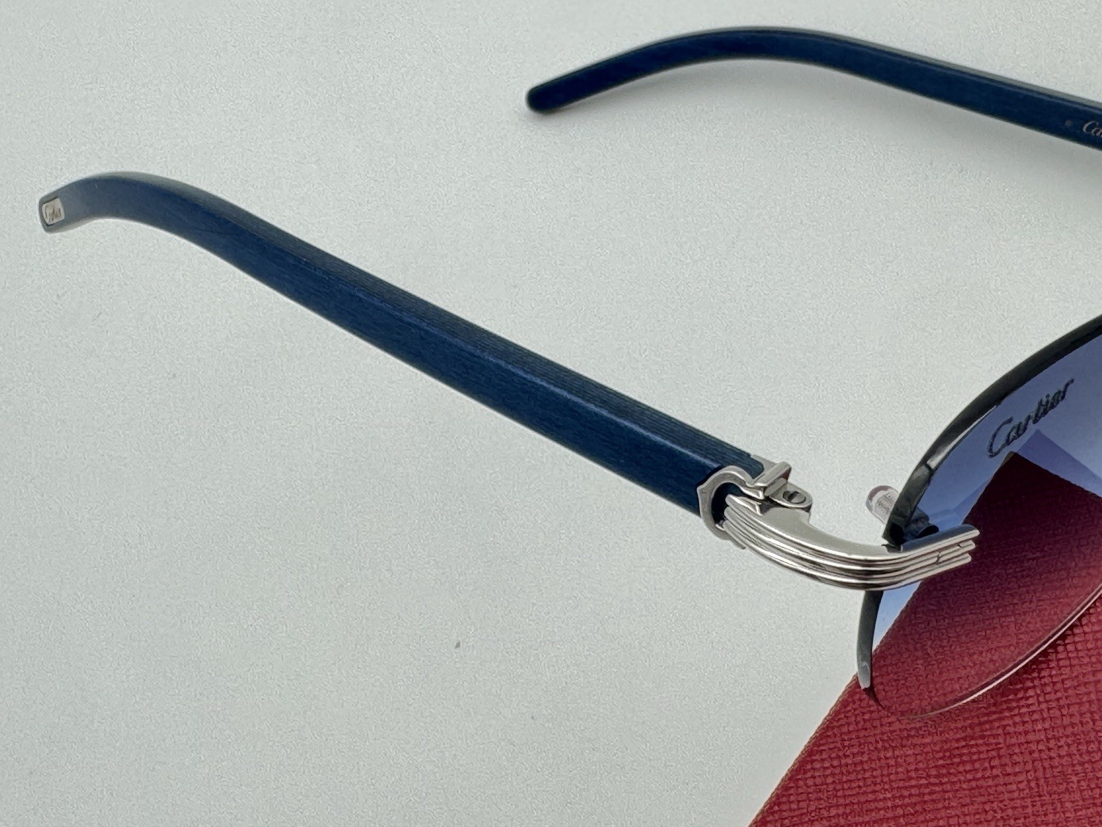 PREMIERE DE CARTIER C DECOR BLUE BUBINGA WOOD SUNGLASSES NEW 100% GENUINE ~$3625