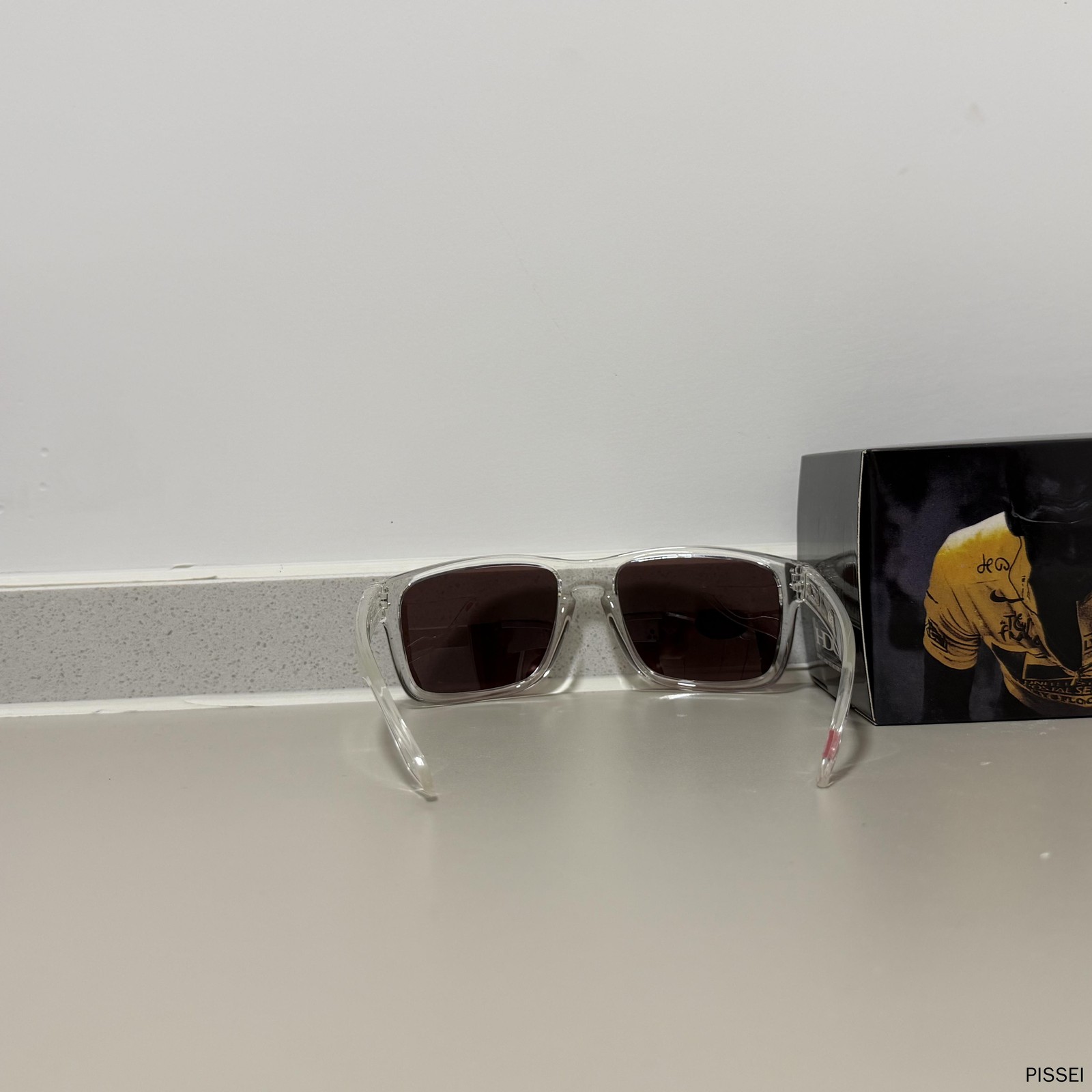 Oakley HOLBROOK PRIZM Brown Lens Sunglasses XXL OO9487 Clear FrameIN BOX