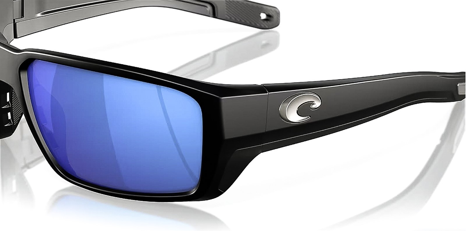 Costa Del Mar Fantail PRO Sunglasses Matte Black Blue Polarized Glass with Case
