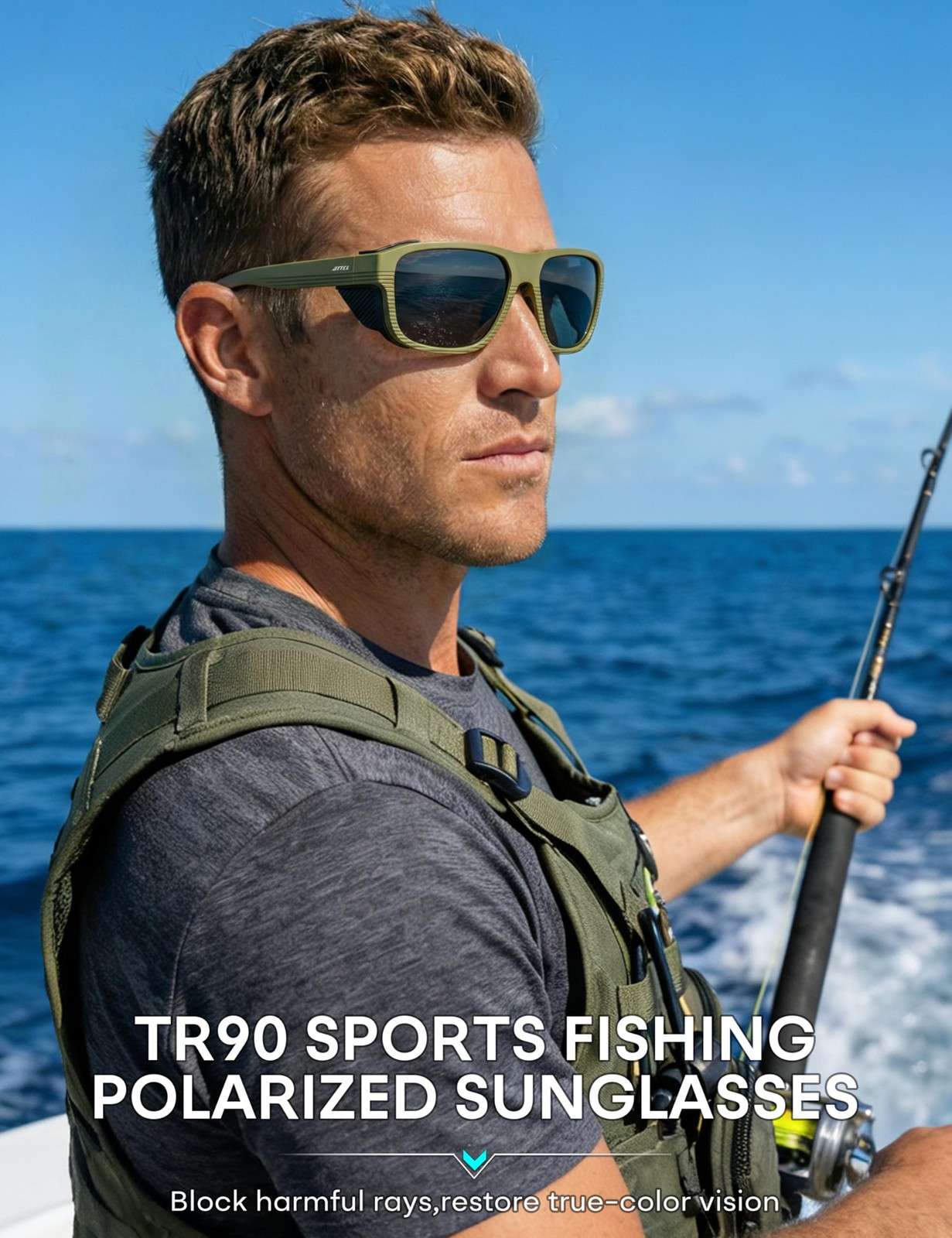 Sports Polarized Sunglasses for Men: Womens Lightweight Wrap Around TR90 Fram…