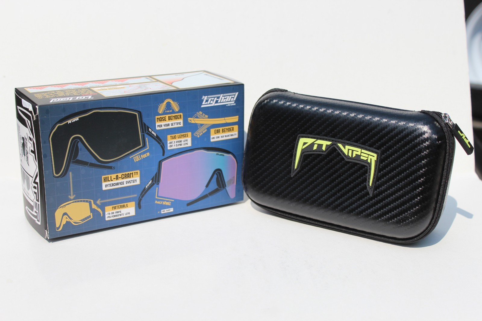 PIT VIPER The Standard Try-Hard Sunglasses Black/Smoke Interchange NEW RARE