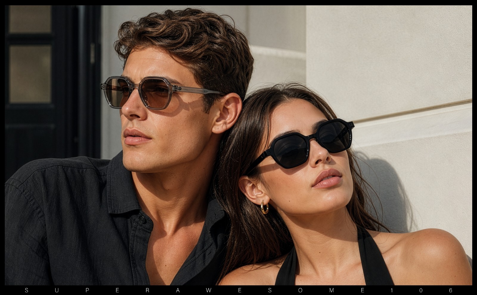 SA106 Retro Hipster Geometric Urban Vintage Fashion Thin Horn Rim Sunglasses