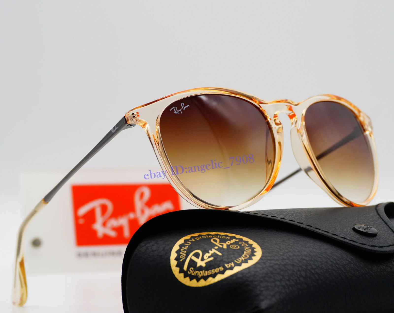 Ray-Ban Erika RB4171 6514/13 Transparent Brown Gradient Sunglasses 54mm UV400 3N