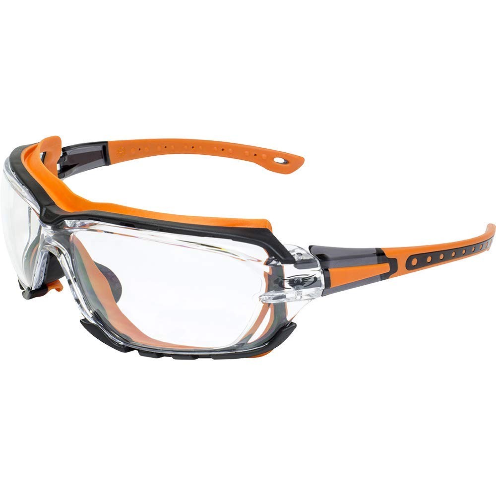 Anti-Fog Sport Motorcycle Sunglasses Orange Frame w/Clear Lenses – Ideal
