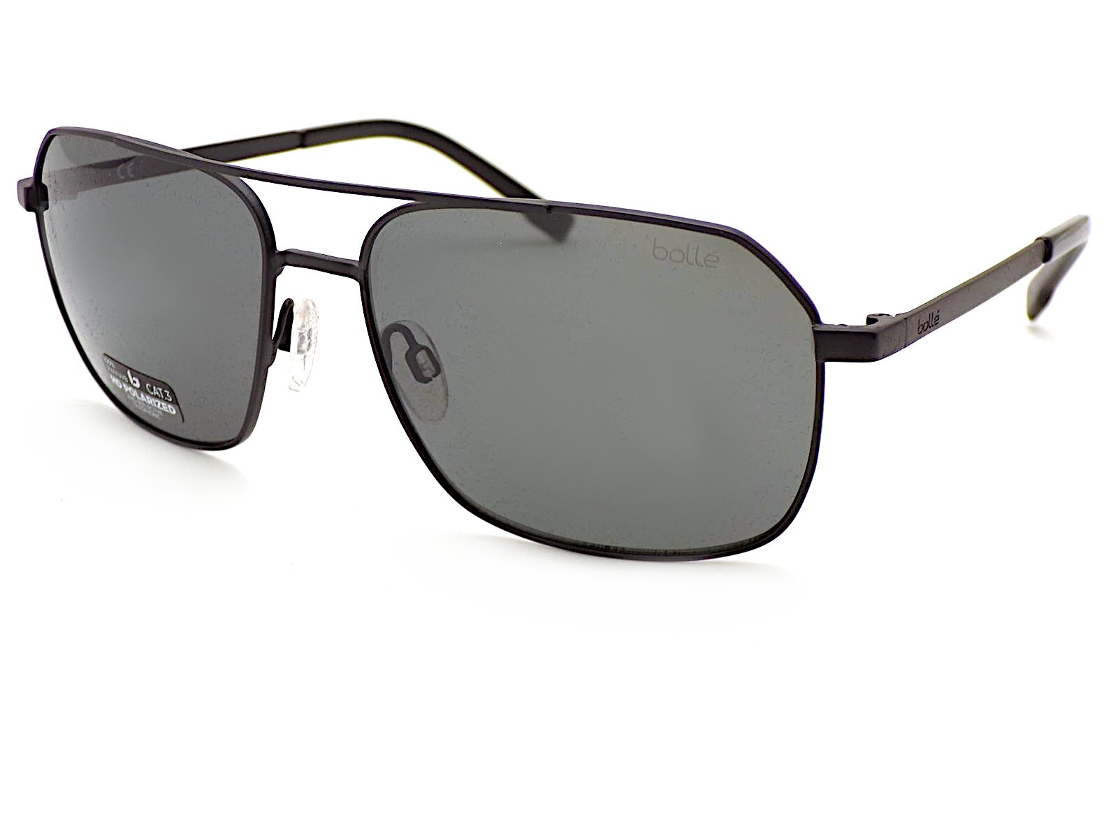Bolle Polarized Navis Sunglasses Matte Gunmetal with TNS Grey Lenses 12580