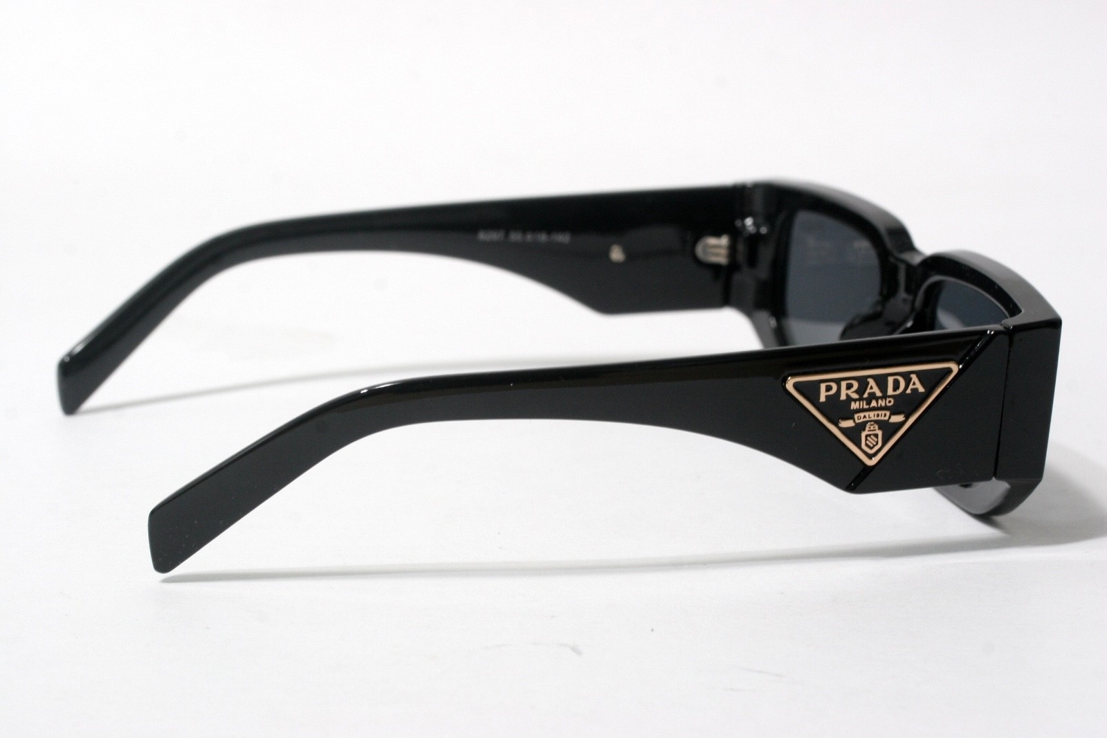 Prada Sunglasses 8297 Shiny Black/ Black lenses, Big 145 mm Frame Width, Italy
