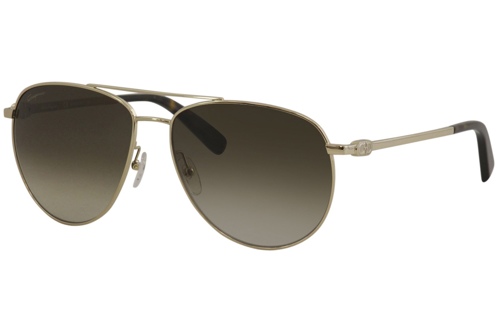 Salvatore Ferragamo Men’s SF157S SF/157/S 717 Gold Pilot Sunglasses 60mm