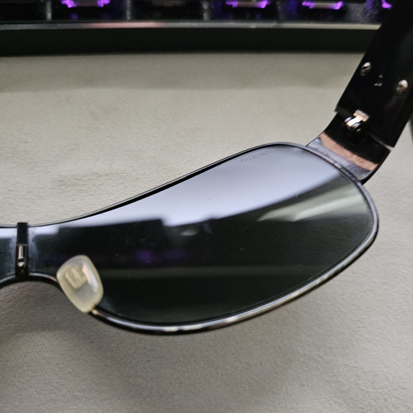 Versace Shield Sunglasses Black Frame Gray Mod 2101 1009/87 – Scuffed Lens