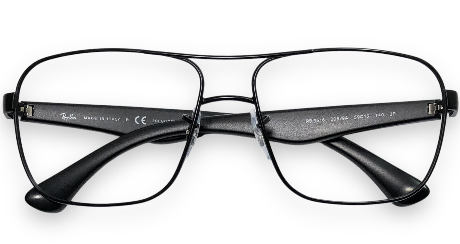 Ray Ban RB3516 006/9A Sunglasses Matte Black Frame Only 59-15mm Authentic
