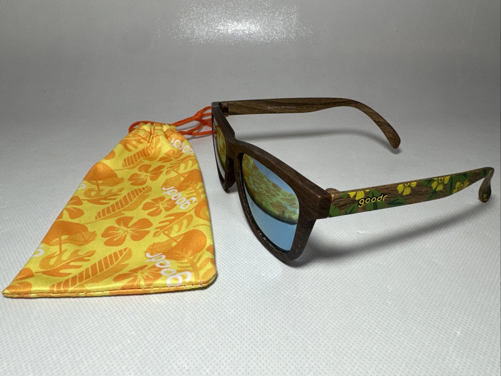 Goodr Sunglasses Bad And Bamboozy Floral Wood Grain Print FRAMES ONLY