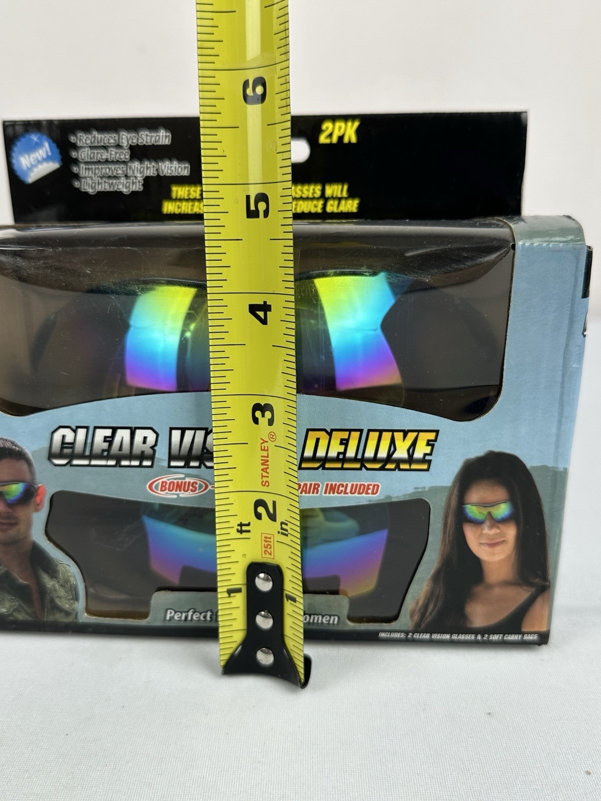Clear Vision Deluxe Tactical Sunglasses 2PK Protective Bags Original Box NWT
