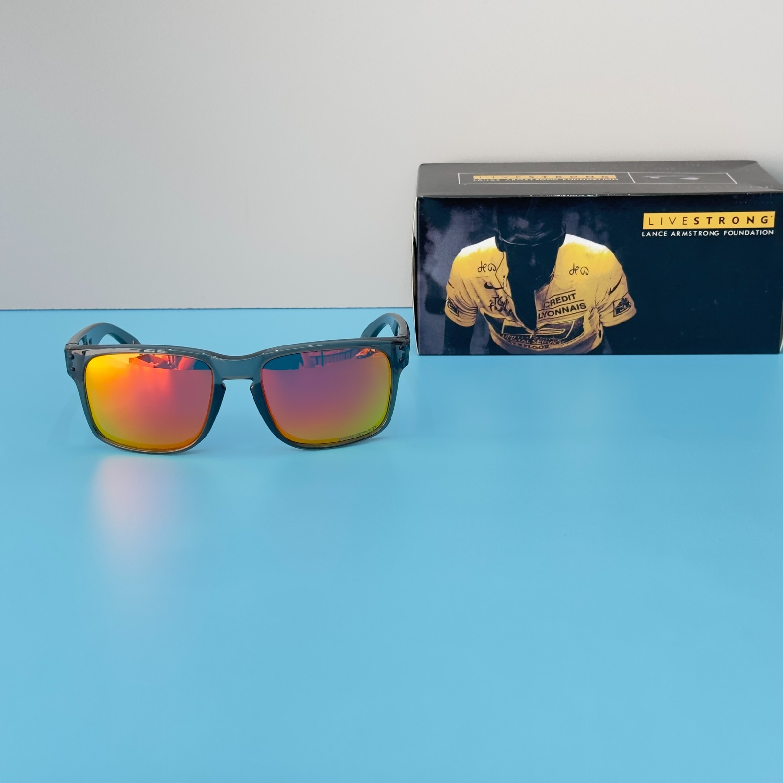 Oakley Holbrook OO9102 Gray Clear Frame Prizm Ruby Sunglasses New w/ Bag