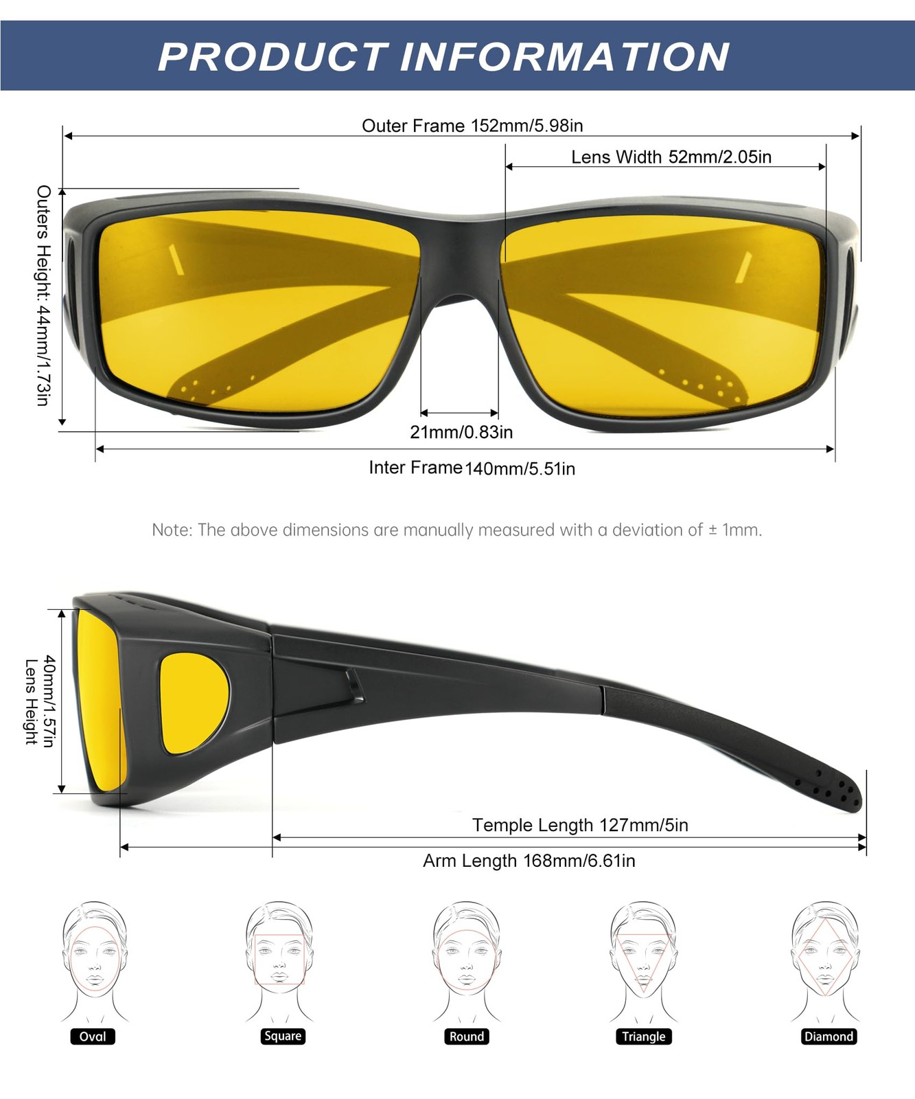 Night-Vision-Glasses Fit-Over-Glasses Wrap-Around Glasses: Night Vision Glass…