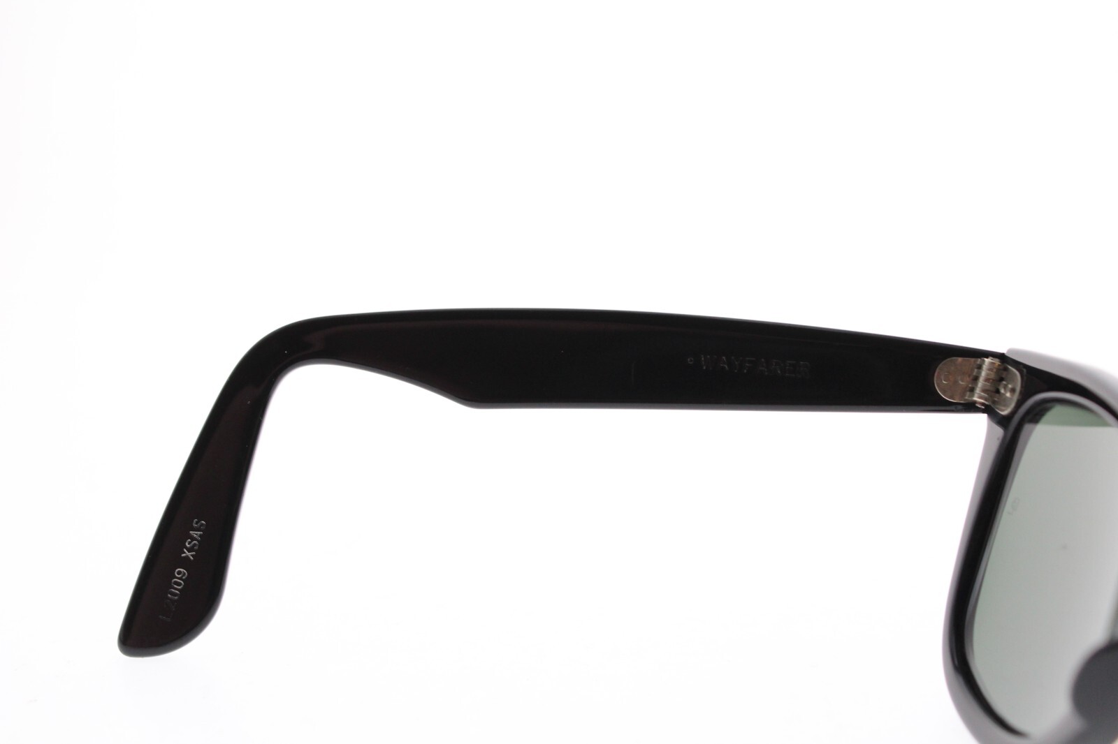 VTG B&L RAY-BAN L2009 XSAS SHINY BLACK EBONY G15 WAYFARER MADE IN USA 50/24 MM