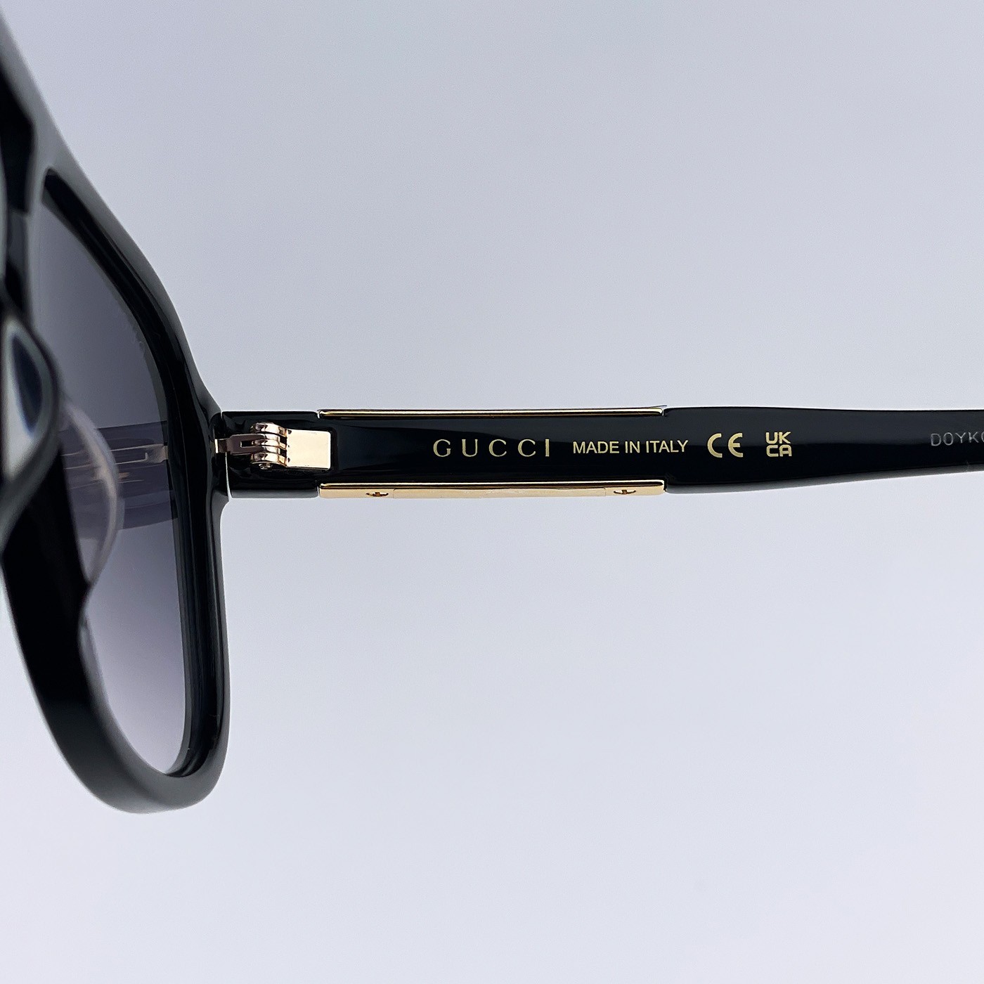 Gucci Men Sunglasses Black Grey Gradient Pilot GG1188S 002 NEW AUTHENTIC