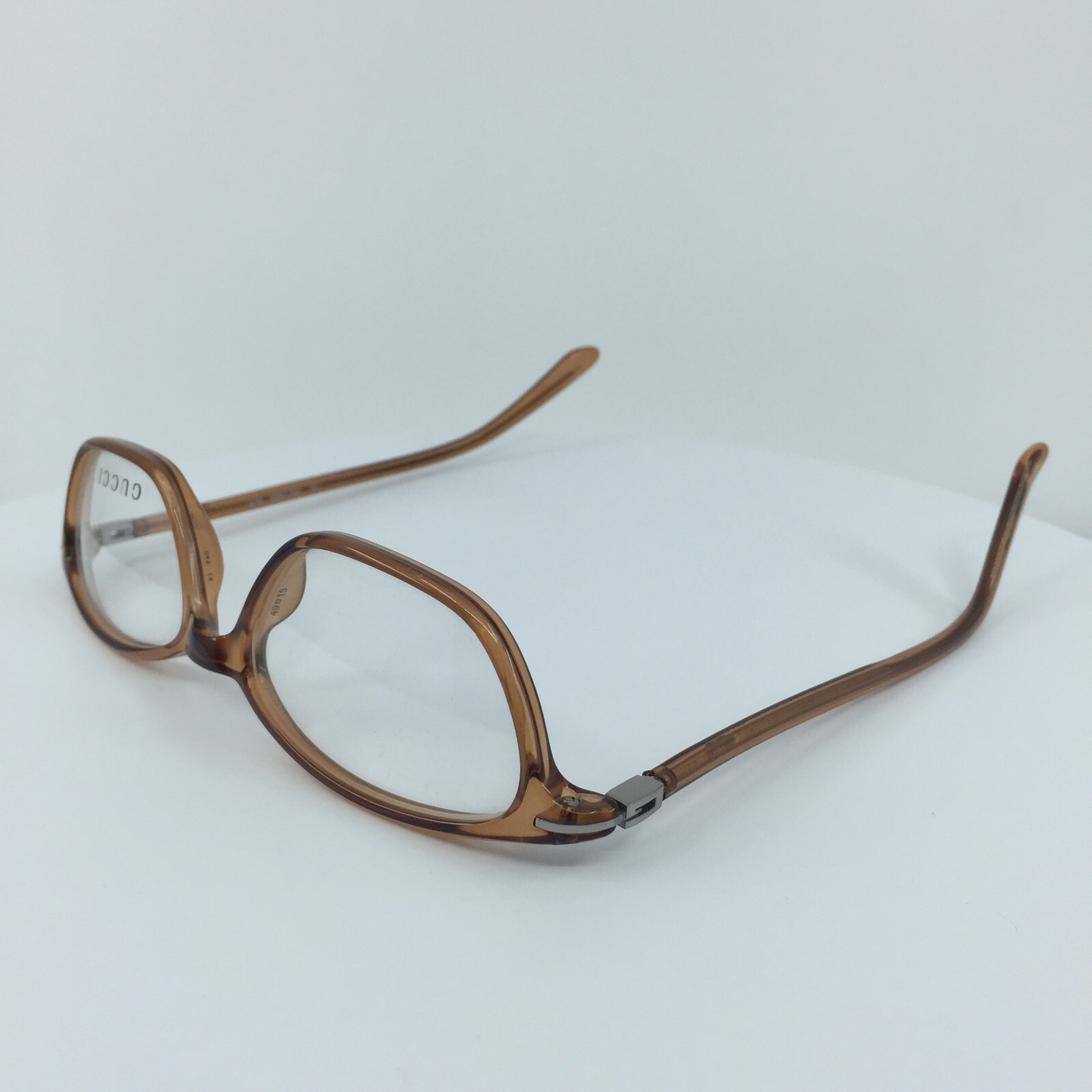 New Vintage GUCCI 2428 Eyeglasses GG 2428 C. 6UE Translucent Brown 49-15mm Italy