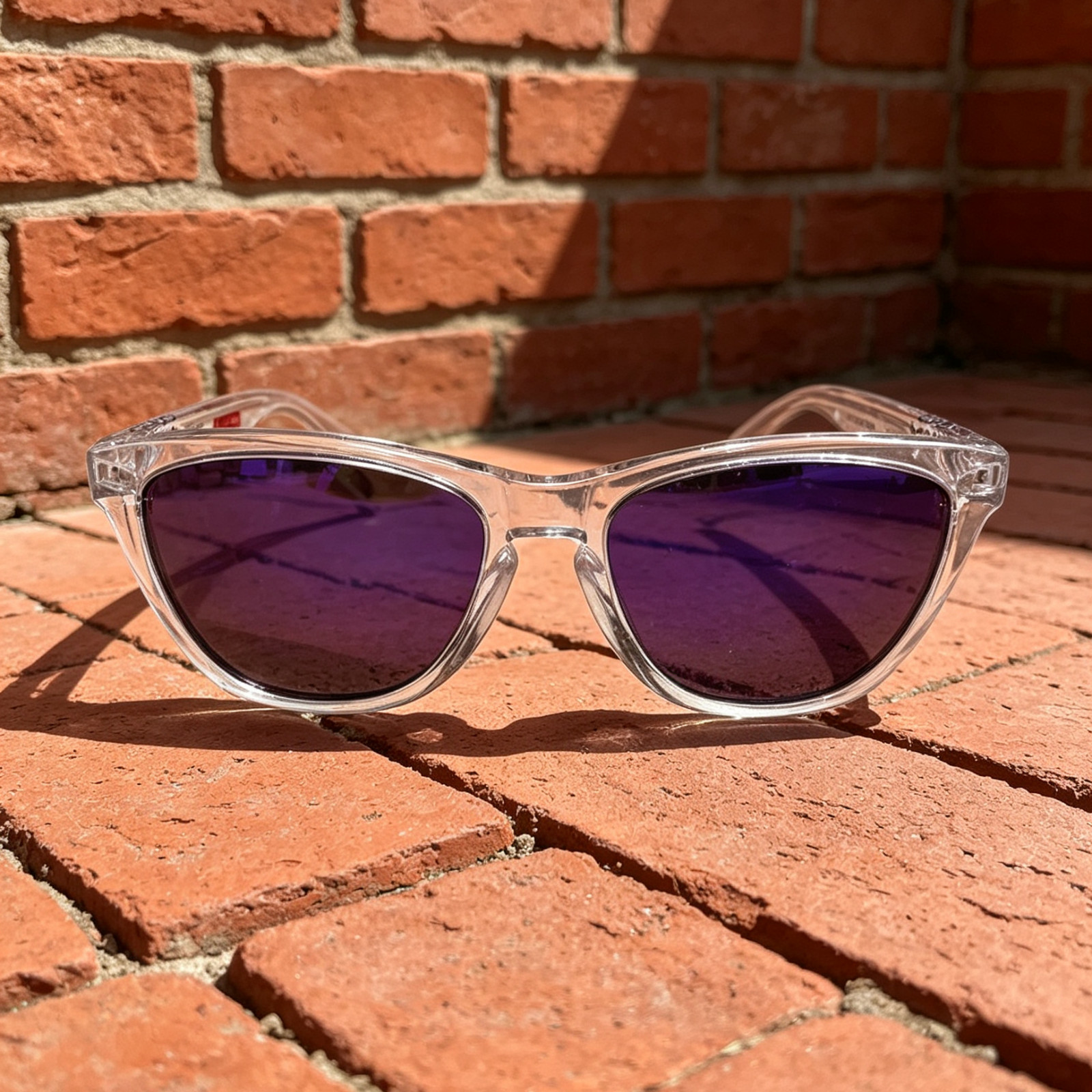 Oakley Frogskins OO9245 Sunglasses Clear Frame Purple Lenses