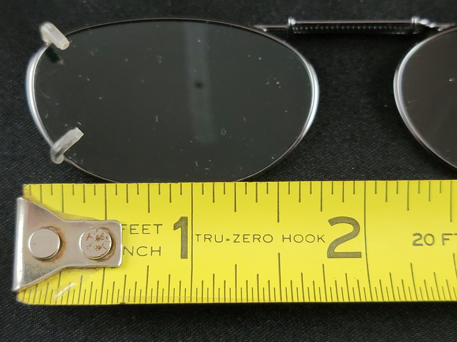 Solar Shield Clip-On Sunglasses 44mm Oval Gray PO1 Slot Good Cond