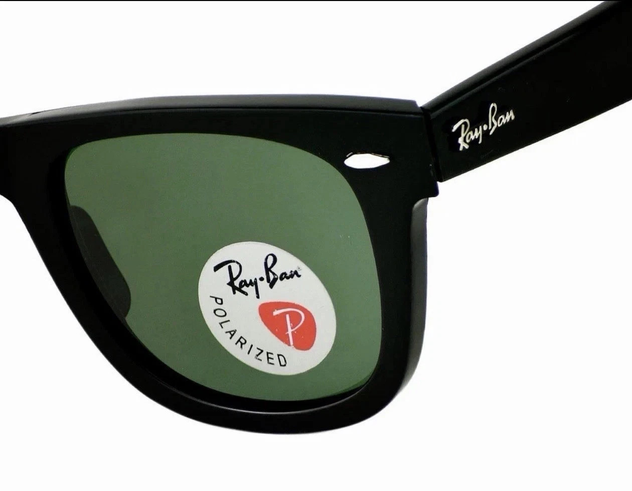 Ray-Ban Sunglasses RB2140 Original Wayfarer Black Frame Green Lenses 50mm Unisex