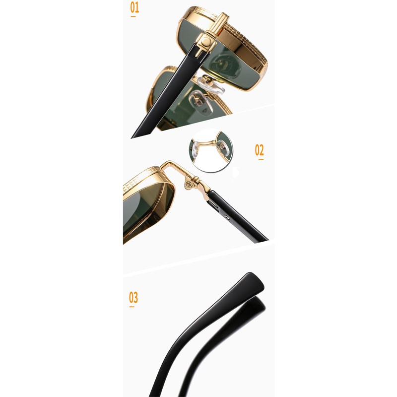 Unisex Metal Square Sunglasses Fashion Leisure Outdoor Sports Traveling Glasses