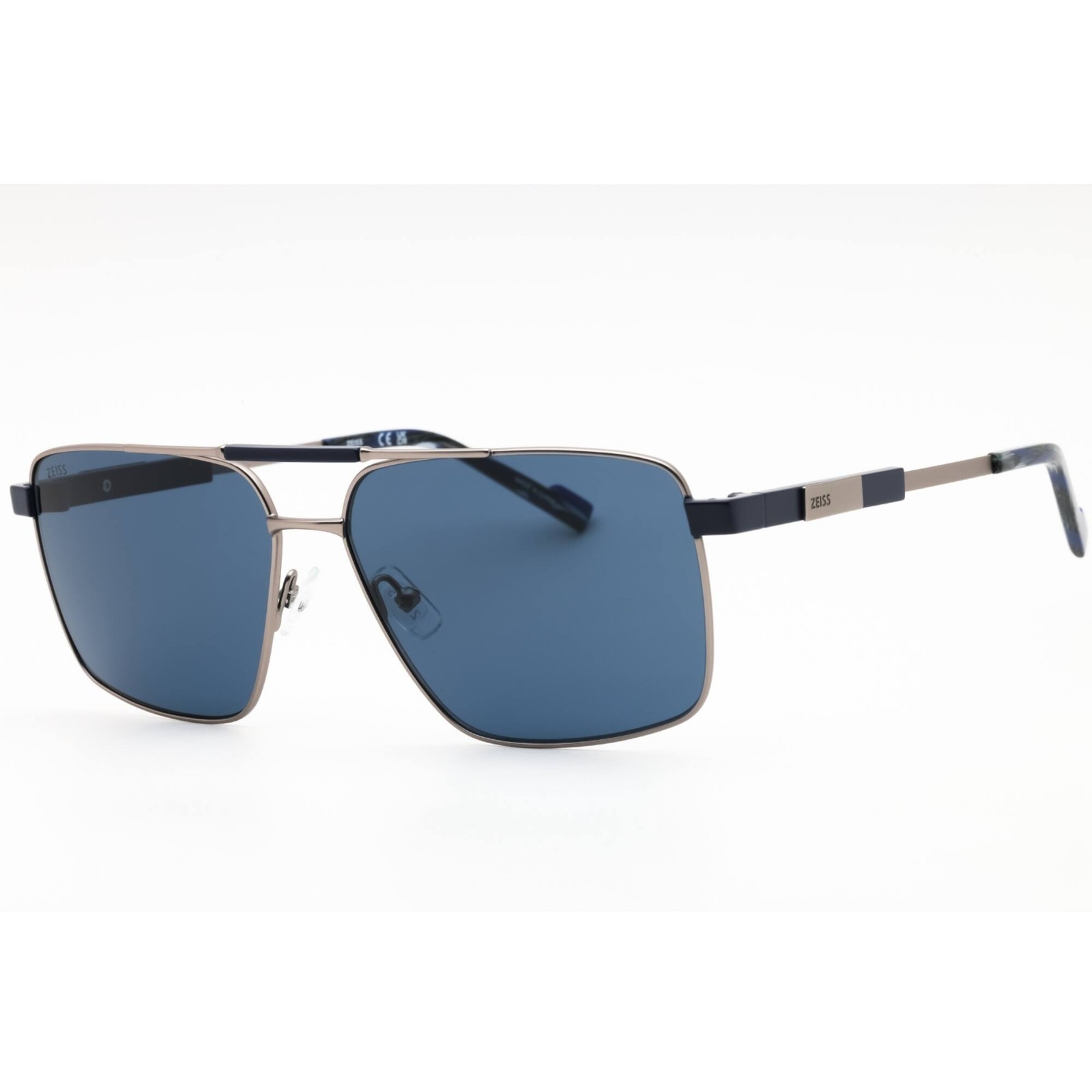 Zeiss Men’s Sunglasses Ruthenium Pilot Full Rim Frame Blue Lens ZS23136S 072