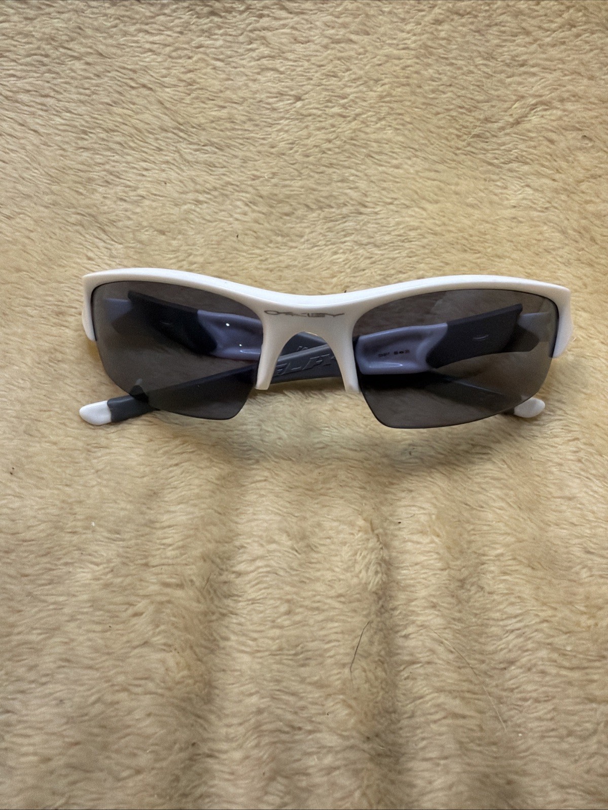 Oakley Flak 03-917 White Grey Frame W/ Dark Smoke Lenses 63O20 Made in USA