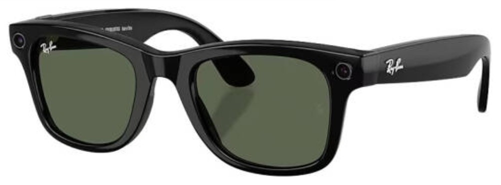 Ray-Ban Meta Glasses Gen 2 Wayfarer Shiny Black Transitions Lenses Charging Case