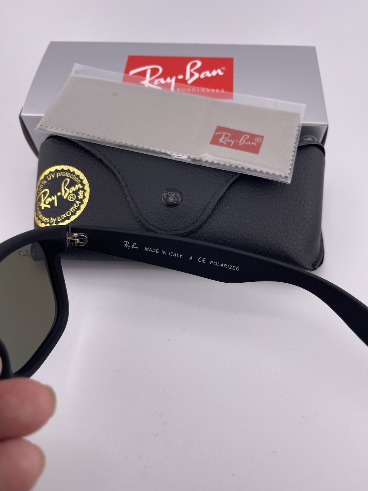 Ray-Ban Justin RB4165 Polarized Sunglasses Blue Mirror Lens UV400 Black 54mm