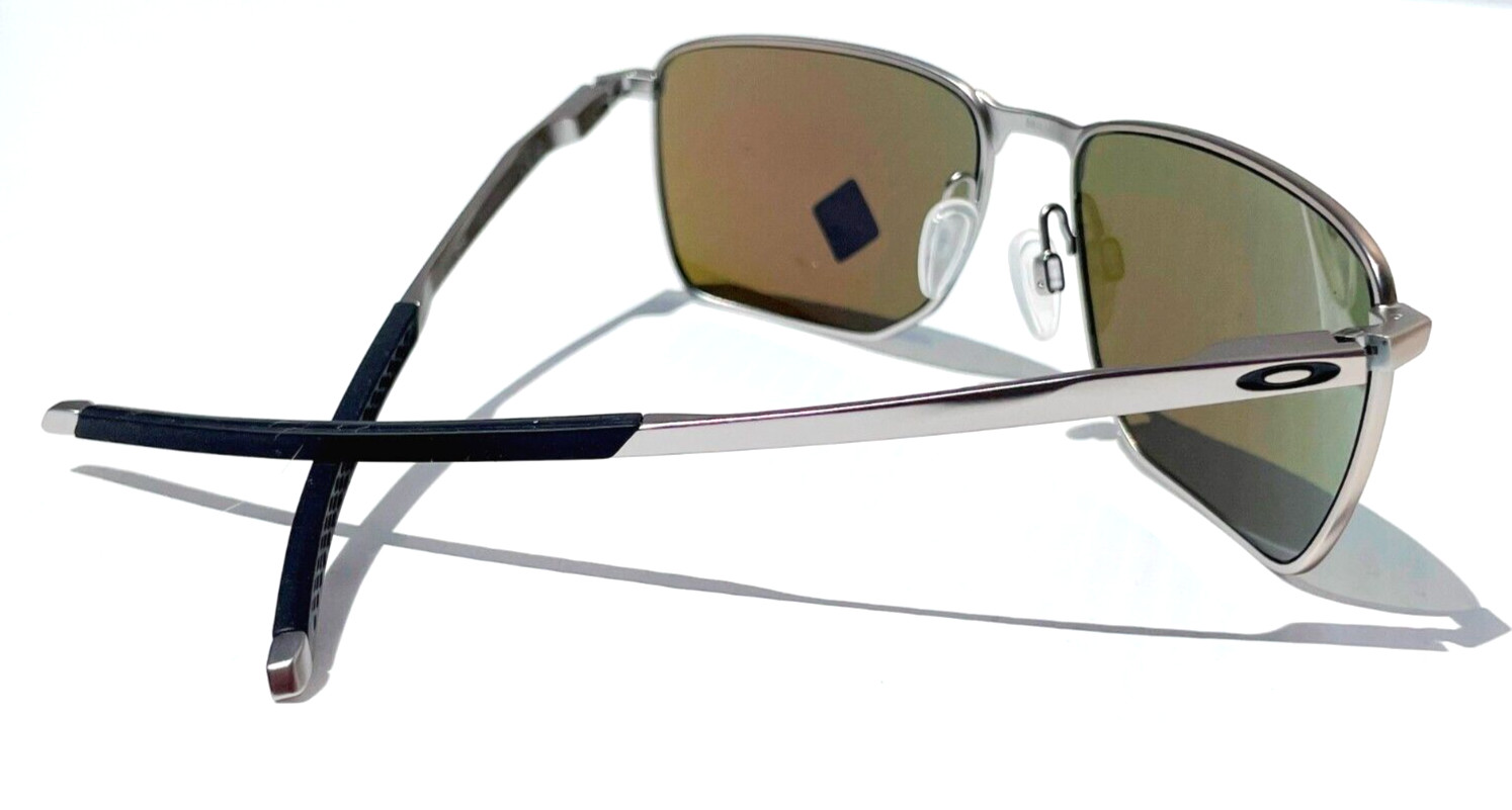 NEW Oakley EJECTOR Satin Chrome PRIZM Sapphire Lens Sunglass 4142-04