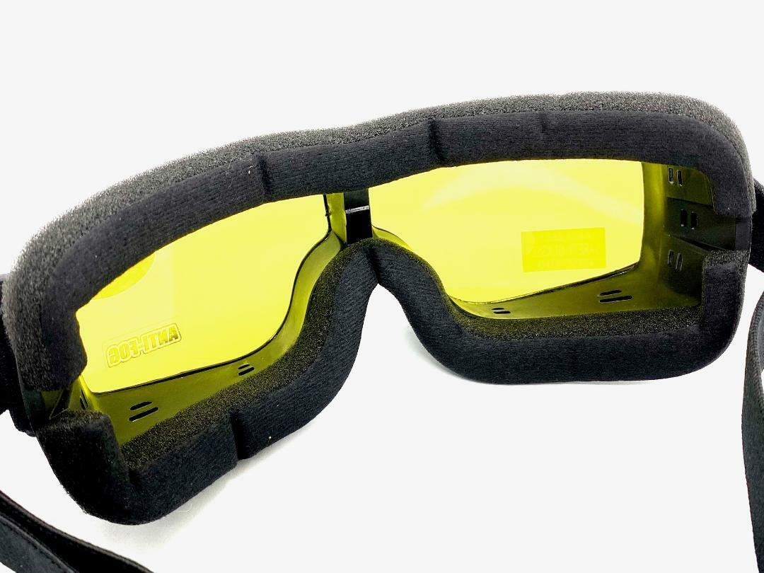 MOTORCYCLE Riding Padded Safety Protective GOGGLES Anti-Fog Lens Fit Over Helmet