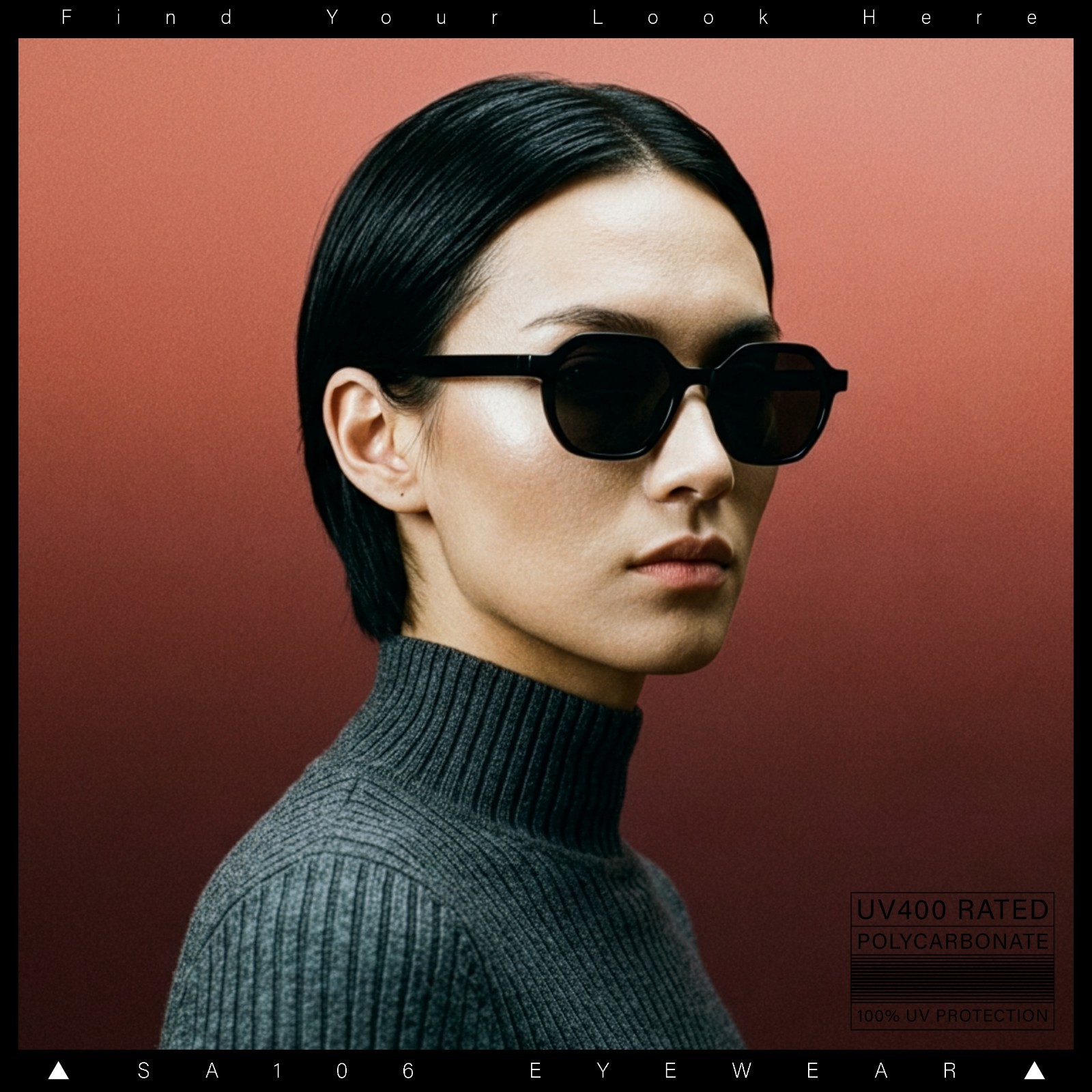 SA106 Retro Hipster Geometric Urban Vintage Fashion Thin Horn Rim Sunglasses