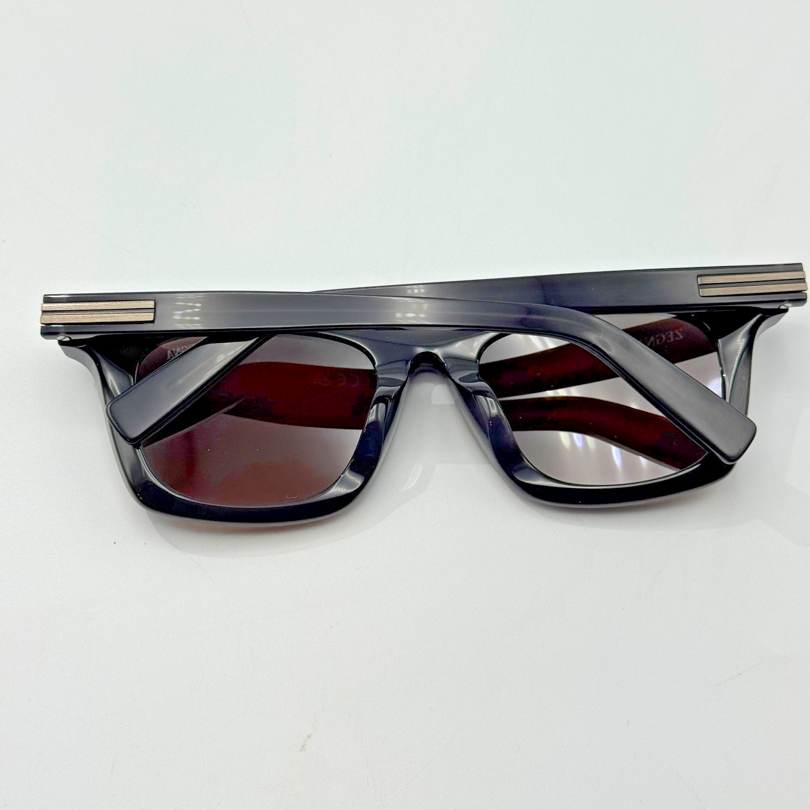 Ermenegildo Zegna Sunglasses EZ0270-F 20E Black Square Frame Brown Lens 52mm New