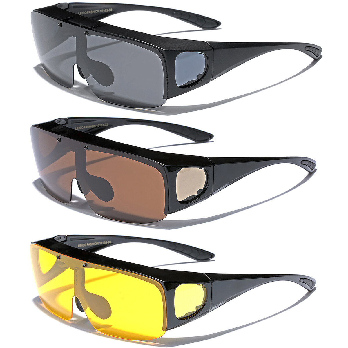Large FLIP UP POLARIZED FIT OVER Sunglasses Cover Prescription Rx eyeglasses Men