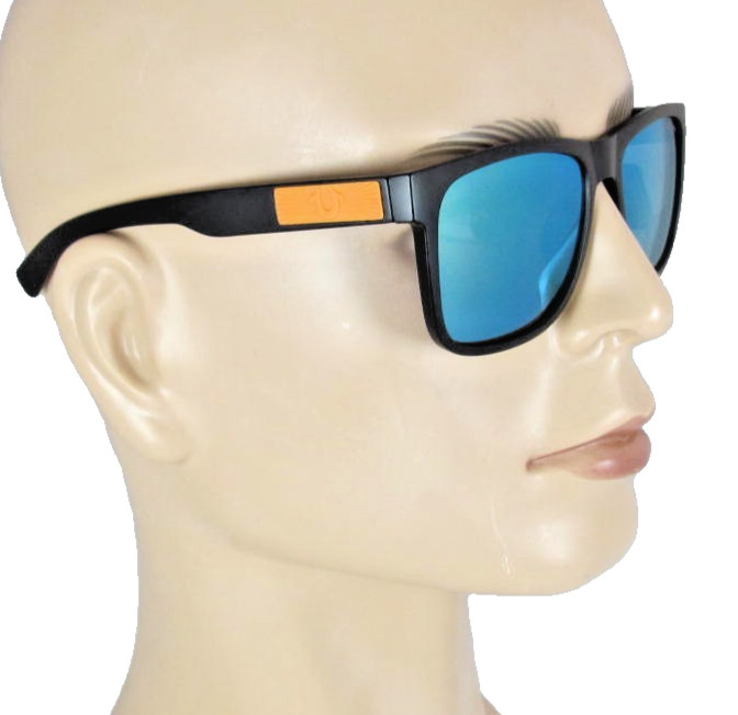 TRUE RELIGION Men Matte Black Sunglasses Blue Reflective Lenses TRM1860-MBY-YM-S