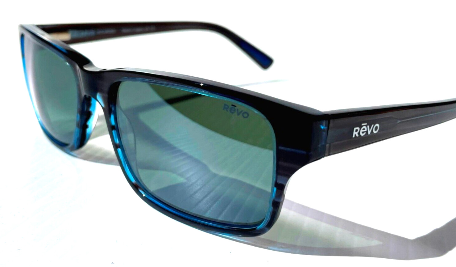 NEW Revo FINLEY G Polished Blue Horn POLARIZED Grey GLASS Sunglass 1176 05 SG50