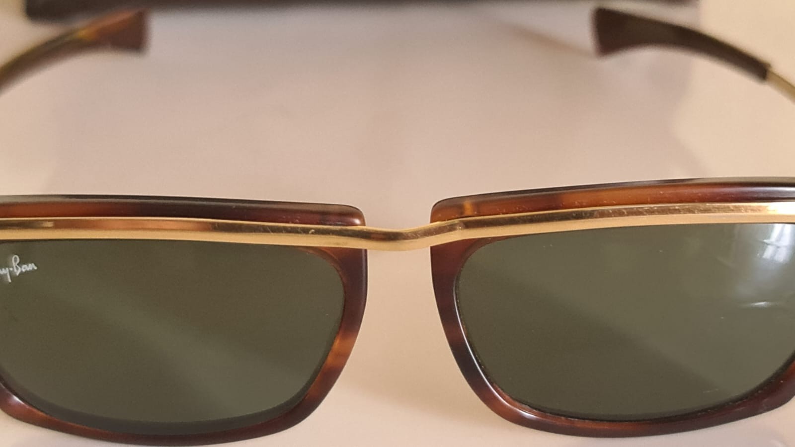 Vintage Ray-Ban B&L Olympian II L1005 Tortoise Gold G-15 USA Sunglasses & Case