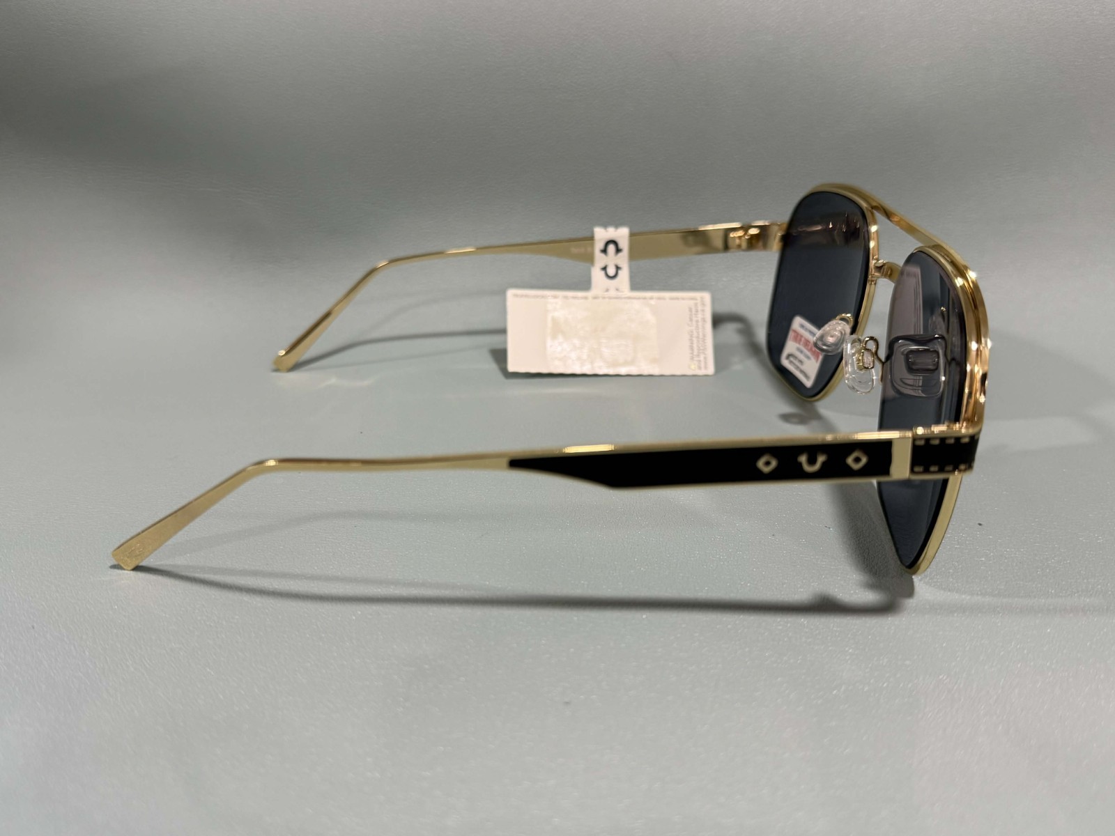 New Original TRUE RELIGION Sunglasses Tinted / Gold Aviator Horseshoe TRM1746