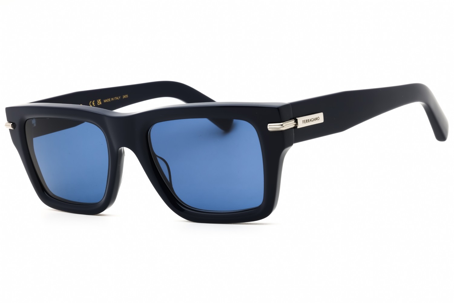 SALVATORE FERRAGAMO SF2033S 414 Sunglasses Blue Frame Blue Lenses 53mm