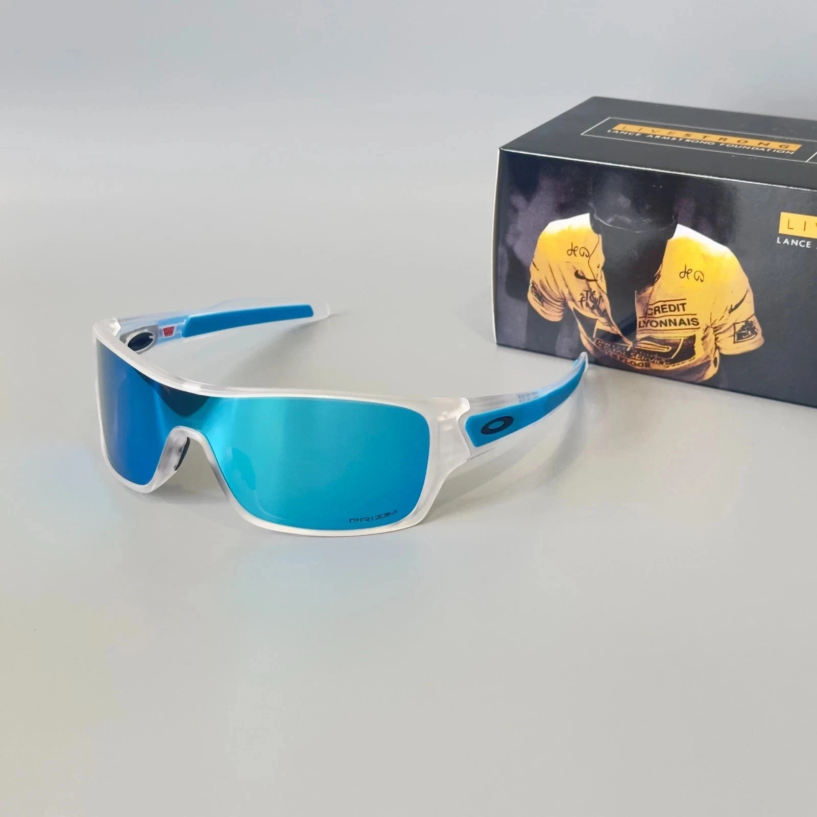 Oakley Turbine Rotor OO9307 Crystal Clear Frame Prizm Sapphire Lens Sunglasses