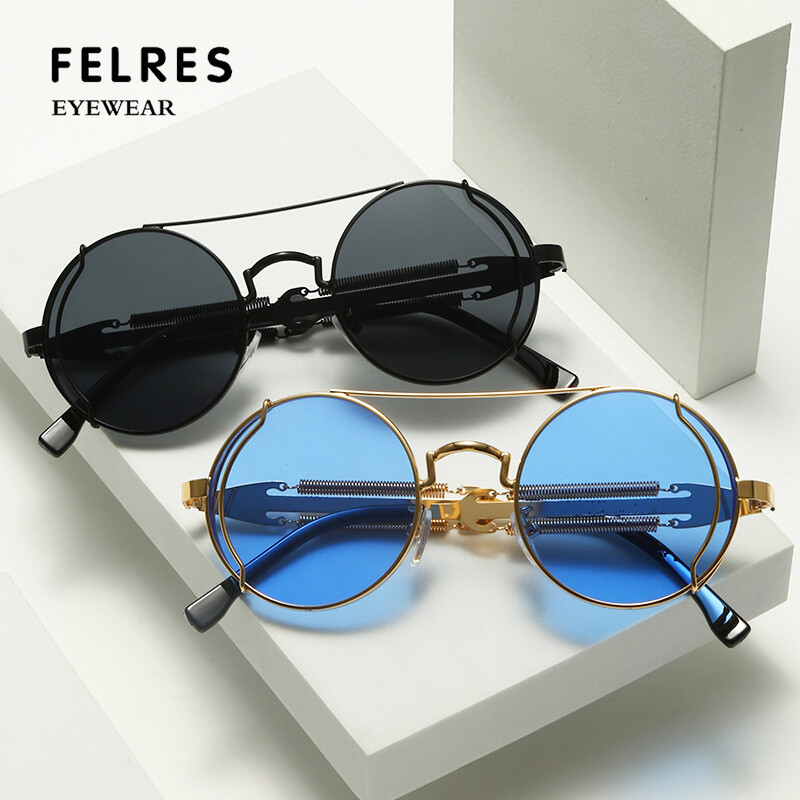 Metal Round Outdoor Sports Sunglasses Men Women Classic Punk Style Glasses Hot