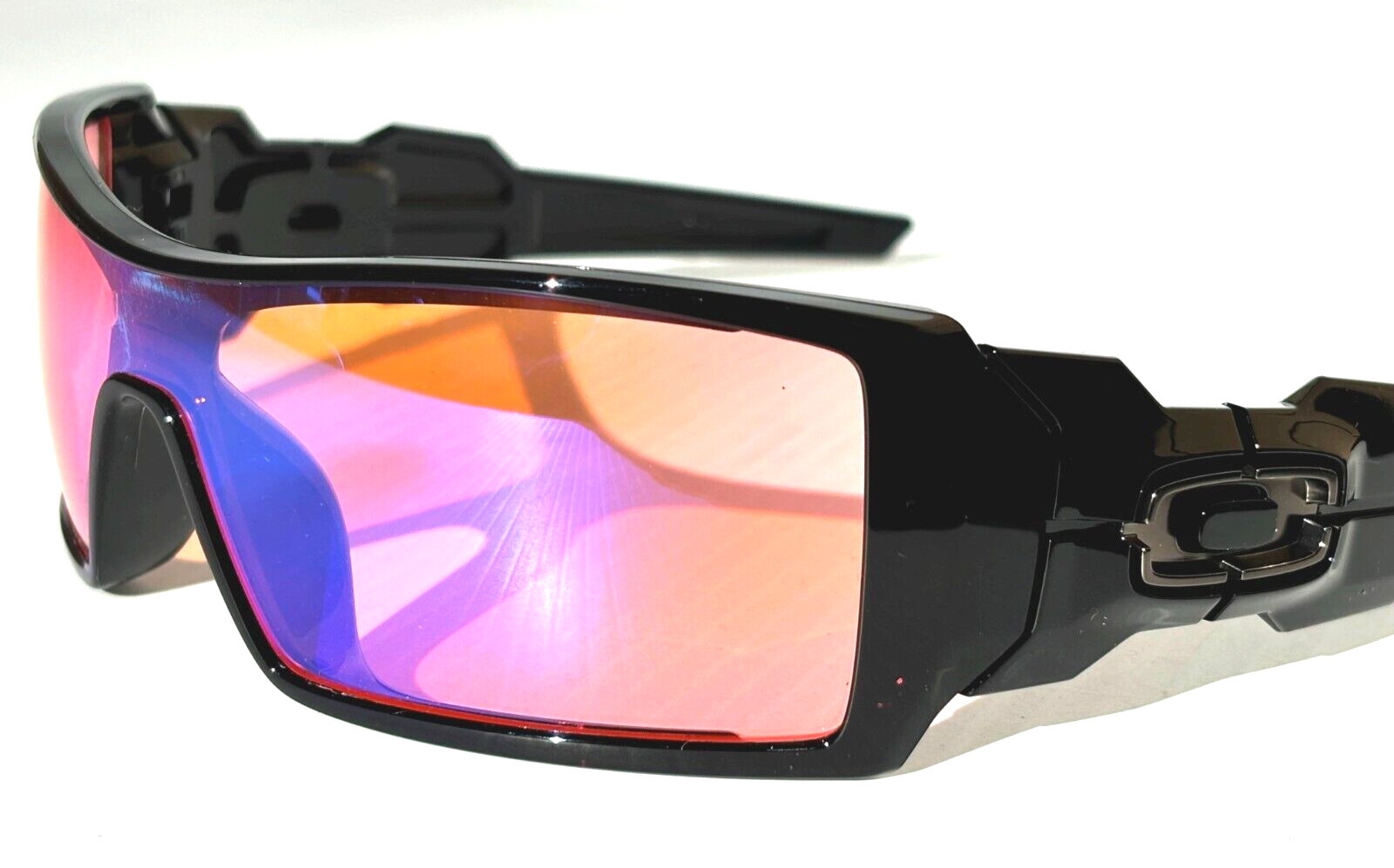NEW Oakley OIL RIG Polished Black POLARIZED Galaxy HD Pink Lens Sunglass 9081