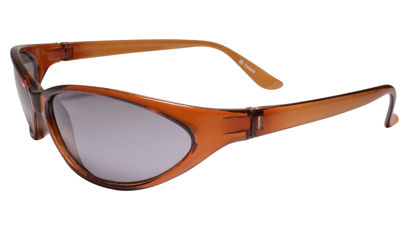 Lightweight Low Profile Cycling Running Wrap Sport Transparent Brown Sunglasses