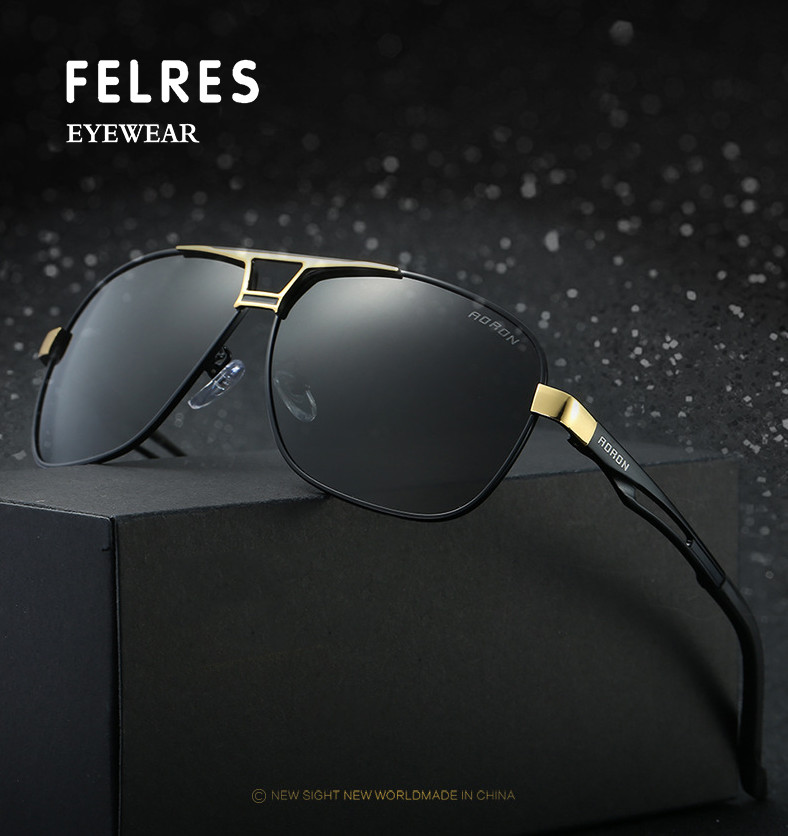 Men Square Metal Tinted Nearsighted Myopia Eyeglasses Outdoor Driving Sunglasses