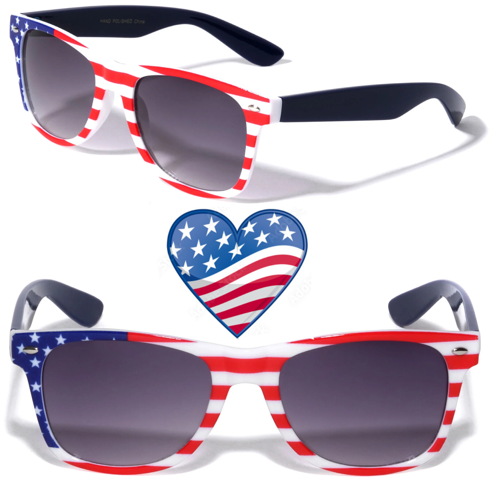 USA FLAG CLASSIC SUNGLASSES 80s RETRO UNITED STATES PATRIOTIC AMERICAN NEW