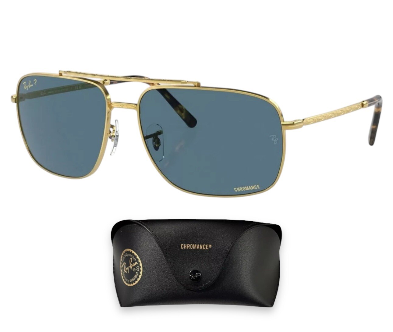 Ray Ban RB3796 9196/S2 Chromance Polarized Metal Blue 62-15mm Sunglasses
