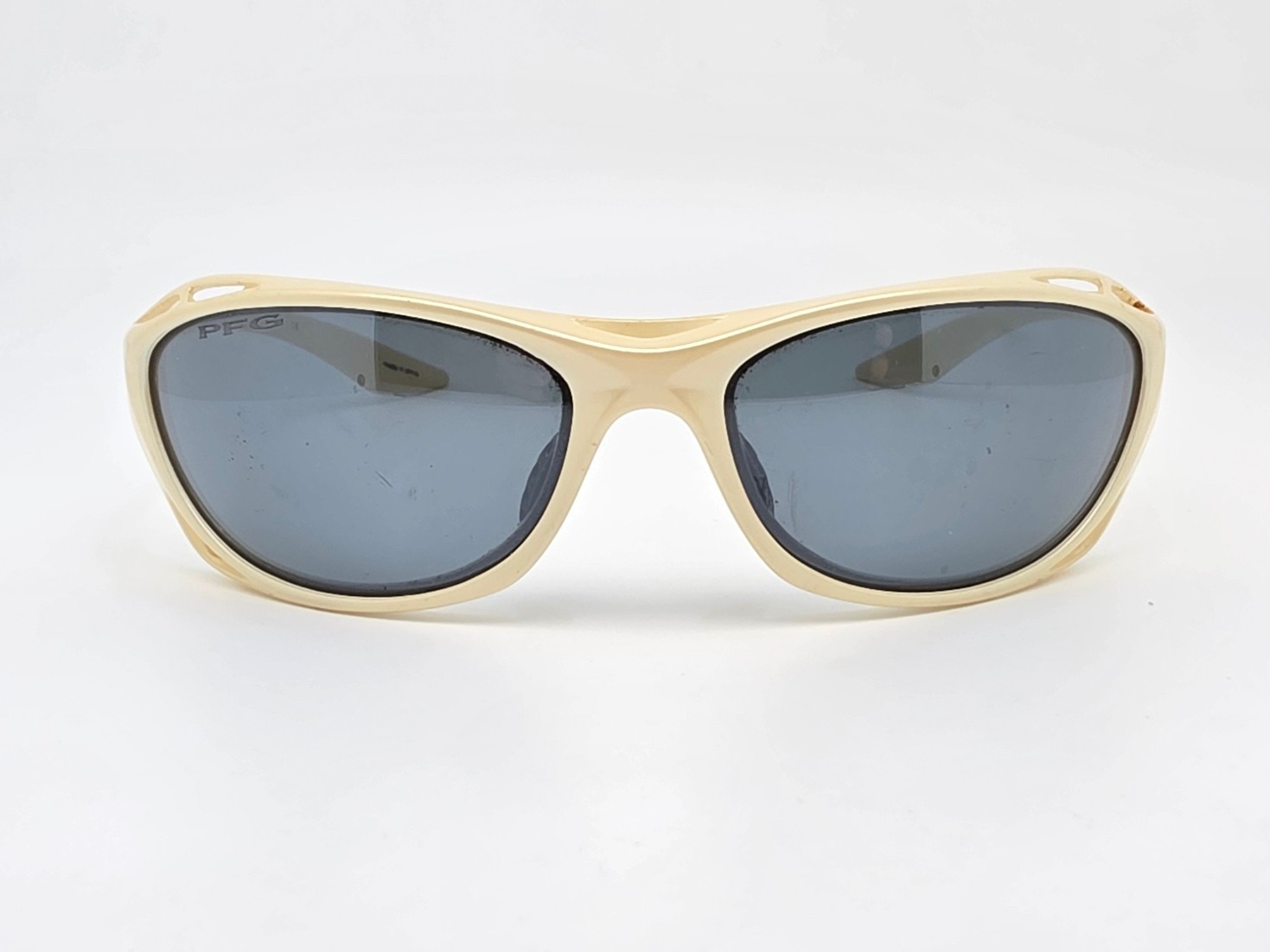 Columbia PFG Pacifica C04 Metallic White Frame Polarized Grey Lens Sunglasses